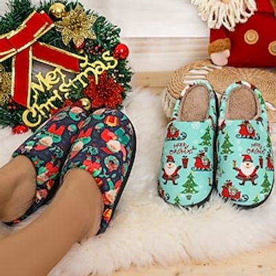 Women's Slippers Fuzzy Slippers Fluffy Slippers House Slippers Warm Slippers Home Christmas Indoor Fleece Lined Flat Heel Round Toe Closed Toe Casual Comfort Minimalism Polyester Loafer Solid Color Lightinthebox