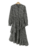 Floral Print Irregular Hem Midi Dress