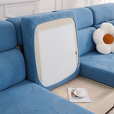 Stretch Sofa Seat Cushion Cover Jacquard Slipcover Elastic Couch Cover for Armchair Loveseat 4 or 3 Seater Solid Soft Durable Washable Furniture Protection for Dogs Cats Lightinthebox Stretch Sofa Seat Cushion Cover Jacquard Slipcover Elastic Couch Cover for Armchair Loveseat 4 or 3 Seater Solid Soft Durable Washable Furniture Protection for Dogs Cats Lightinthebox