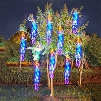 Meteor Shower Rain Lights Outdoor Christmas Firecracker String Light Snow Falling Raindrop Icicle Fairy Lights for Tree Decor miniinthebox - thumbnail