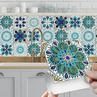 10-Pack Mandala Style Tile Stickers Creative Kitchen Bathroom Living Room Self-Adhesive Wall Stickers Waterproof Fashion Tile Stickers miniinthebox - thumbnail