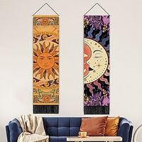 Bohemian Mandala Woven Tapestry Nordic Living Room Bedroom Home Decor Tarot Sun Moon Tapestry Entrance Wall Hanging Tassel miniinthebox