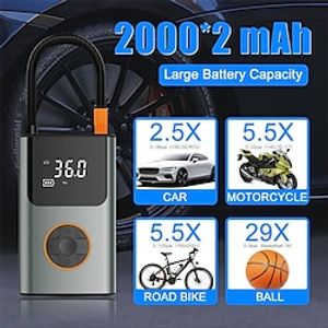 Car Air Pump Portable Mini Self Propelled Electric Tire Pump Air Pump Handheld Wireless Digital Display Charging Pump Lightinthebox