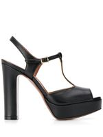 L'Autre Chose chunky heel peep toe sandals - Black - thumbnail