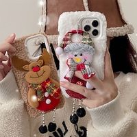 Phone Case For iPhone 15 Pro Max iPhone 14 13 12 11 Pro Max Plus Christmas Back Cover Shockproof Christmas Plush TPU Plush Lightinthebox - thumbnail