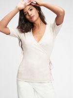 Ribbed Wrap-Front Top - thumbnail