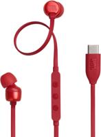 JBL Tune 310C Headphones Wired In-Ear Headphones Pure Bass Sound, Microphone and USB-C Port- Red