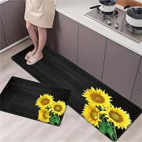 Sunflowers Area Rug Kitchen Mat Non-Slip Oil Proof Floor Mat Livingroom Rug Indoor Outdoor Mat Bedroom Decor Bathroom Mat Entrance Rug Door Mat Black Lightinthebox