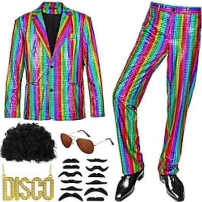 Retro Vintage 1980s Outfits Party Costume Suits  Blazers Disco Men's Cosplay Costume Christmas Prom Club Festival Coat miniinthebox