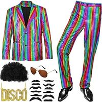 Retro Vintage 1980s Outfits Party Costume Suits  Blazers Disco Men's Cosplay Costume Christmas Prom Club Festival Coat miniinthebox - thumbnail