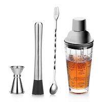 Shaker Cocktail Set, High-Quality Glass Bartender Set, Three-Stage Design, Professional Cocktail Making Kit with Scales for Beginners, Home Users, Restaurants, Hotels, Bars Lightinthebox - thumbnail