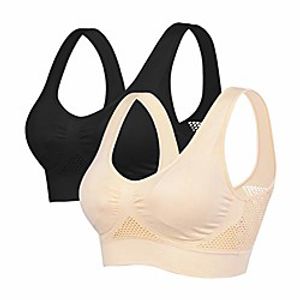 litthing 2 pack women's racerback sports bra seamless comfortable yoga bra low-support workout bra with removable pads black, beige Lightinthebox