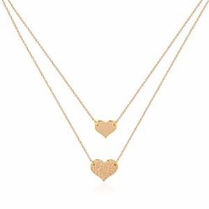 vacrona layered heart neckalce 18k gold filled lock crescent circle disc pendant necklace layered necklace dainty layer long necklace choker for women gold Lightinthebox