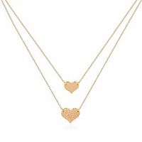 vacrona layered heart neckalce 18k gold filled lock crescent circle disc pendant necklace layered necklace dainty layer long necklace choker for women gold Lightinthebox - thumbnail