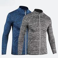 Men's Sport Coat Training Sports  Outdoor Sport Fitness Gym Quick dry High Stretch Sweat wicking Moisture Wicking Zipper Spring   Fall Plain Sports Streetwear Stand Collar Activewear Medium Regular Lightinthebox - thumbnail