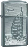 Zippo AE181980 20492 Burj Al Arab Slim Black Ice Windproof Lighter - 130002091