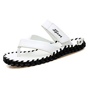 Men's Slippers  Flip-Flops Crochet Leather Shoes Flat Sandals Casual Beach Daily Outdoor Water Shoes Walking Shoes Nappa Leather Cowhide Breathable Non-slipping Shock Absorbing Booties  Ankle Boots Lightinthebox