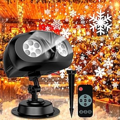 2-in-1 Snowflake Projection Light Wide Area Stormy with Remote Control Strong Waterproof Safety Plug Lightinthebox
