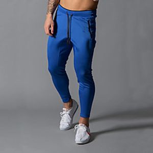Men's Athleisure Sports Outdoor Sports Cotton Slim Casual Sports Pants Sweatpants Pants Letter Full Length Print Gray Royal Blue Black  Drawstring  Elasticity Lightinthebox