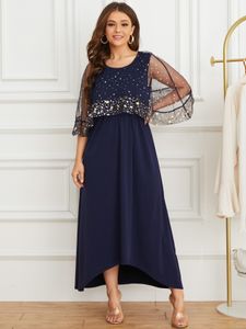 YOINS Plus Size Mesh Star Half Sleeves Dress