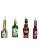 Homesmiths Christmas Bottle Glass Green,Black,Gold Assorted 1 Piece