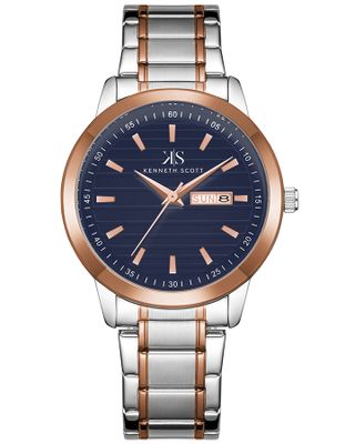 Kenneth Scott Men's Analog Blue Dial Watch - (K22027-kbkn)
