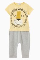 Badr Lion Print T-shirt & Sweatpants in Cotton Jersey - thumbnail