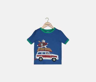 Toddlers Boys Graphic Contrast Tee Blue/Green/Maroon Combo Toddlers Boys Graphic Contrast Tee Blue/Green/Maroon Combo