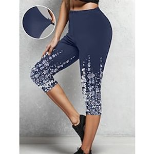 Women's Leggings Calf-Length High Cut High Waist Active Fashion Street Sport White Dark navy S M Summer Spring Lightinthebox