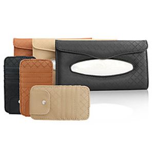 Genuine Leather Car Visor Tissue Holder with CD Holder Multi-Functional CD Organizer Visor Tissue Box Bag Card Slot for Car amp; Truck miniinthebox