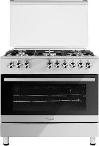 Super General 5 Burner Full-Safety Gas-Cooker, Steel-Cooker, Gas-Oven, Automatic Ignition, Thermostat, Double Rotisserie, Minute Minder - SGC9603FSHG