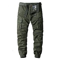 Men's Casual / Sporty Chino Soft Sports Daily Leisure Sports Pants Chinos Pants Solid Colored Full Length Sporty ArmyGreen Blue Grey Khaki Black miniinthebox - thumbnail