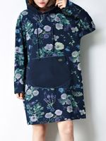 Floral Patchwork Hooded Women Dress