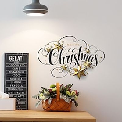 Christmas Wall Stickers Self Adhesive Merry Christmas Refrigerator Stickers Removable Decorative Decal Lightinthebox