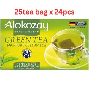 Alokozay Green Tea - 25 Tea Bags In Foil Wrapped Envelopes X Pack Of 24