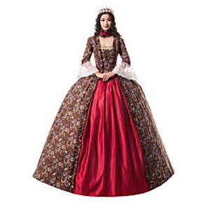 Princess Maria Antonietta Floral Style Rococo Victorian Renaissance Vacation Dress Dress Party Costume Masquerade Prom Dress Women's Costume Red Vintage Cosplay Christmas Halloween Party / Evening miniinthebox