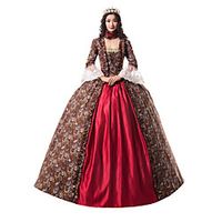 Princess Maria Antonietta Floral Style Rococo Victorian Renaissance Vacation Dress Dress Party Costume Masquerade Prom Dress Women's Costume Red Vintage Cosplay Christmas Halloween Party / Evening miniinthebox - thumbnail