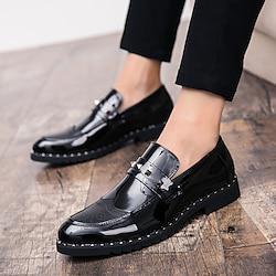 Men's Loafers Slip-Ons Fashion Boots Walking Casual Daily Microfiber Comfortable Booties / Ankle Boots Loafer Black Spring Lightinthebox