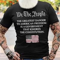 The Greatest Danger to American Freedom Is a Government Tee Men's Graphic Cotton T Shirt Sports Classic Shirt Short Sleeve Comfortable Tee Street Holiday Summer Fashion Lightinthebox