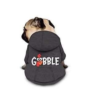 Turkey Graphic Print  Dog Cat Pet Pouch Hoodie Graphic Casual Funny Outdoor Casual Daily Dog Clothes Puppy Clothes Dog Outfits Waterproof Dark Grey Costume for Girl and Boy Dog Polyster XXL Lightinthebox