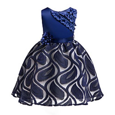 Kids Little Girls' Dress Solid Colored A Line Dress Casual Daily Bow Purple Dusty Blue Red Midi Sleeveless Casual Princess Dresses Summer Regular Fit 3-10 Years miniinthebox