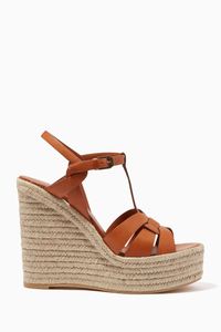 Tribute 130 Platform Wedge Espadrilles in Smooth Leather