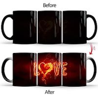 LOVE Color Changing Coffee Mug, 11oz Ceramic Coffee Cups, Heat Sensitive Water Cups, Summer Winter Drinkware, Birthday Gifts, New Year Gifts, Valentine's Day Gifts Lightinthebox - thumbnail