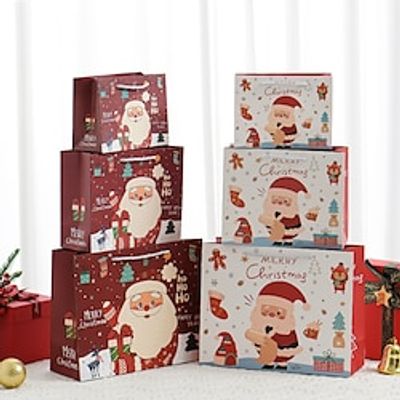 Christmas Gift Bags Bulk 12 Pack Christmas Gift Bags with Handles Xmas Holiday Gift Treat Bags for Christmas Holiday Party miniinthebox