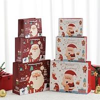 Christmas Gift Bags Bulk 12 Pack Christmas Gift Bags with Handles Xmas Holiday Gift Treat Bags for Christmas Holiday Party miniinthebox - thumbnail