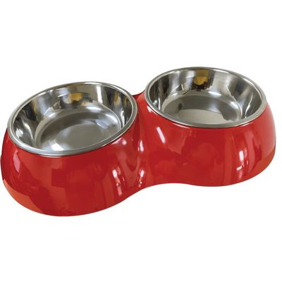 Nutrapet Double Dinner Bowl Small, Red Nutrapet Double Dinner Bowl Small, Red
