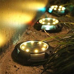 LED Solar Ground Light Outdoor Waterproof Garden Decoration Light Landscape Lawn Pathway Stairs Buried Deck Lights 12 LEDs miniinthebox