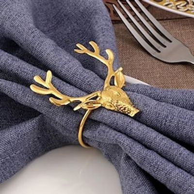 12pcs Deer Napkin Ring, Nature Style Christmas Series Napkin Buckle, Napkin Holder, Suitable For Birthday, Farmhouse, Wedding, Thanksgiving, Easter, Banquet, Buffet Table Delicate And Simple Decoratio Lightinthebox
