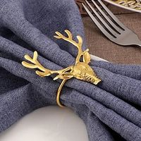 12pcs Deer Napkin Ring, Nature Style Christmas Series Napkin Buckle, Napkin Holder, Suitable For Birthday, Farmhouse, Wedding, Thanksgiving, Easter, Banquet, Buffet Table Delicate And Simple Decoratio Lightinthebox - thumbnail