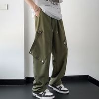 Men's Cargo Pants Cargo Trousers Baggy Pocket Drawstring Elastic Waist Camouflage Comfort Breathable Outdoor Daily Going out Fashion Casual Black Green Lightinthebox - thumbnail
